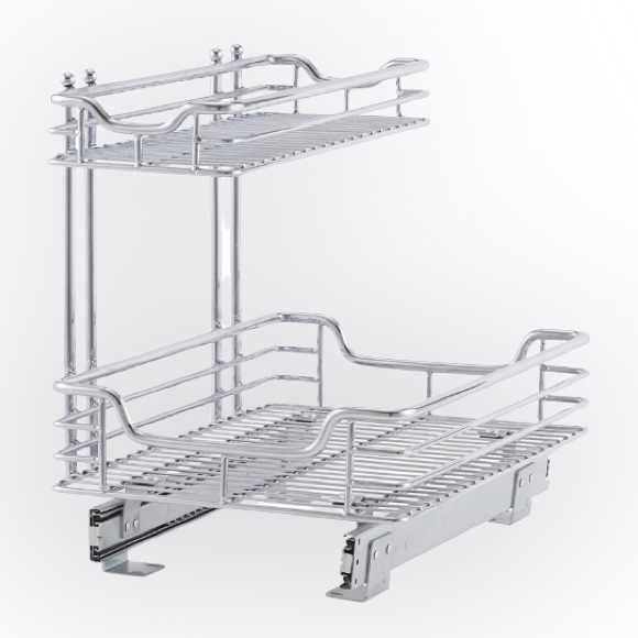 Glidez Under Sink Sliding Organizer | Pull Out Cabinet Shelf | Chrome | 12.5 Inc - Picture 8 of 8